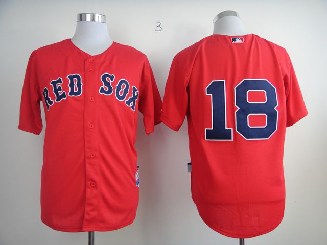 Men Boston Red Sox #18 Victorino Red MLB Jerseys->boston red sox->MLB Jersey